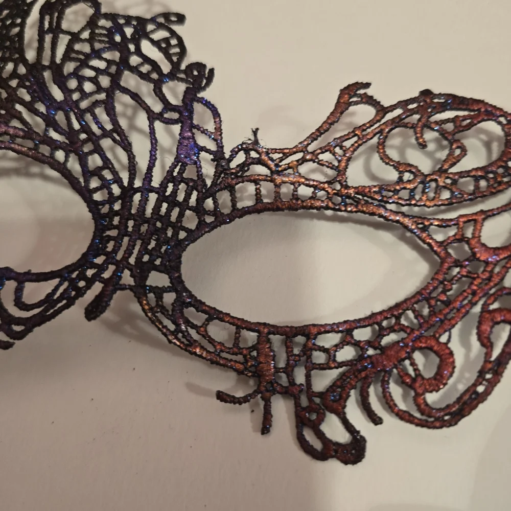 HANDCRAFTED Upcycled Lace Eye Mask HANDPAINTED Festival Mask Comic Con Sexy Fun